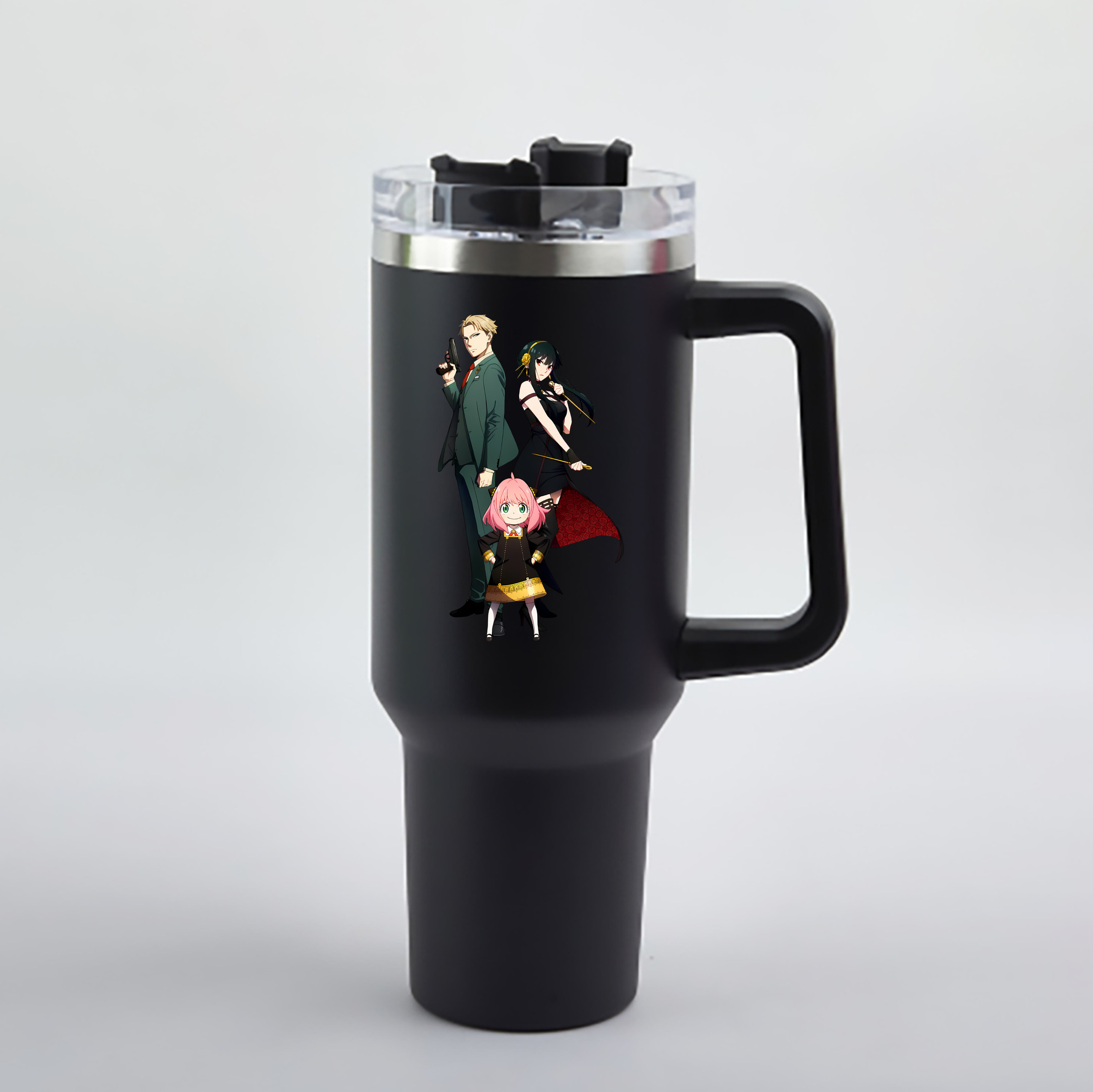 （画像用） SPY×FAMILY间谍家家酒 1200mL車用タンブラー - クリスタルステッカー（プラスチックストロー付き）