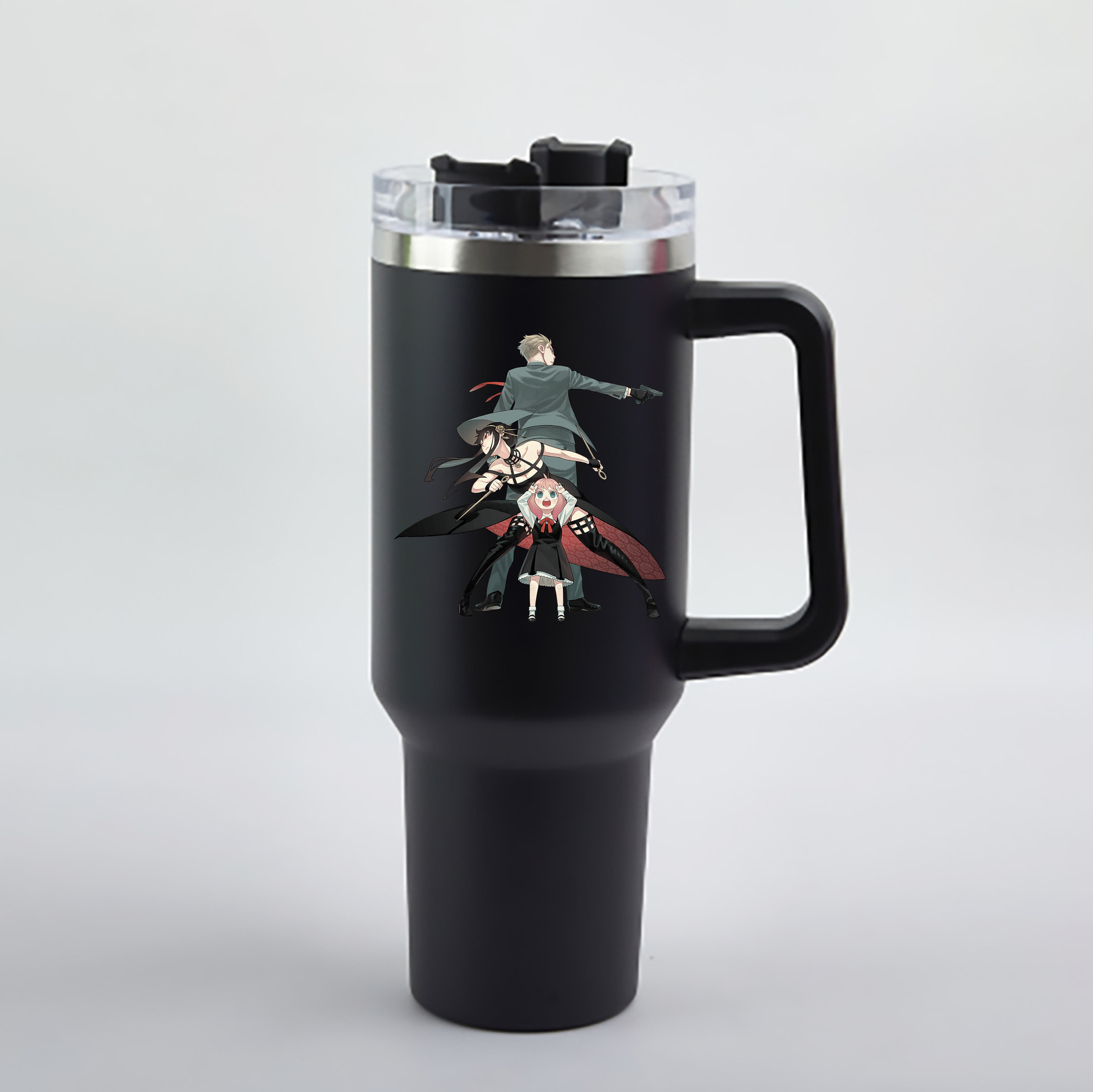 （画像用） SPY×FAMILY间谍家家酒 1200mL車用タンブラー - クリスタルステッカー（プラスチックストロー付き）