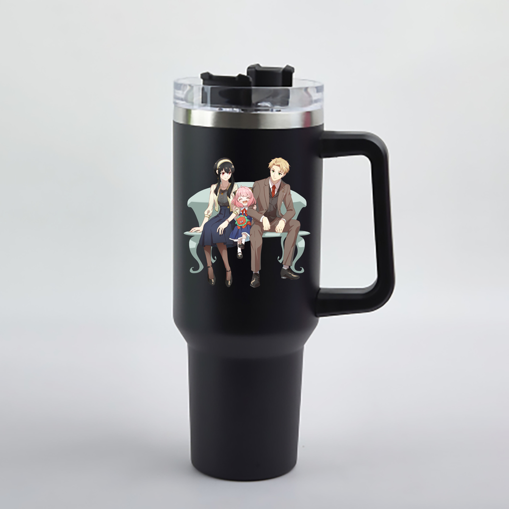 （画像用） SPY×FAMILY间谍家家酒 1200mL車用タンブラー - クリスタルステッカー（プラスチックストロー付き）