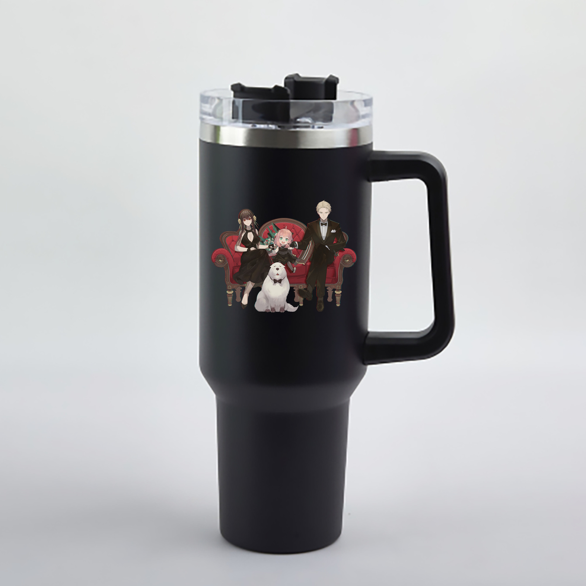 （画像用） SPY×FAMILY间谍家家酒 1200mL車用タンブラー - クリスタルステッカー（プラスチックストロー付き）
