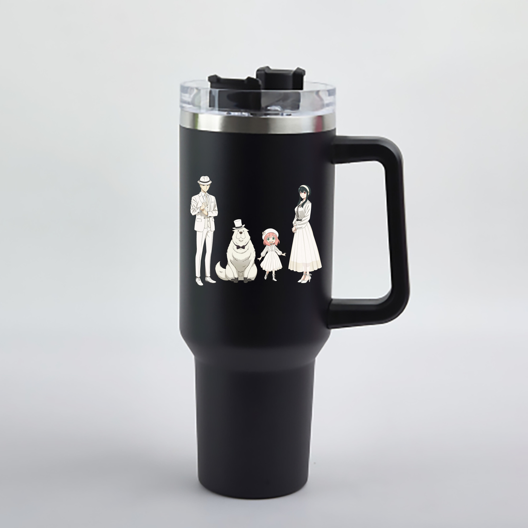 （画像用） SPY×FAMILY间谍家家酒 1200mL車用タンブラー - クリスタルステッカー（プラスチックストロー付き）
