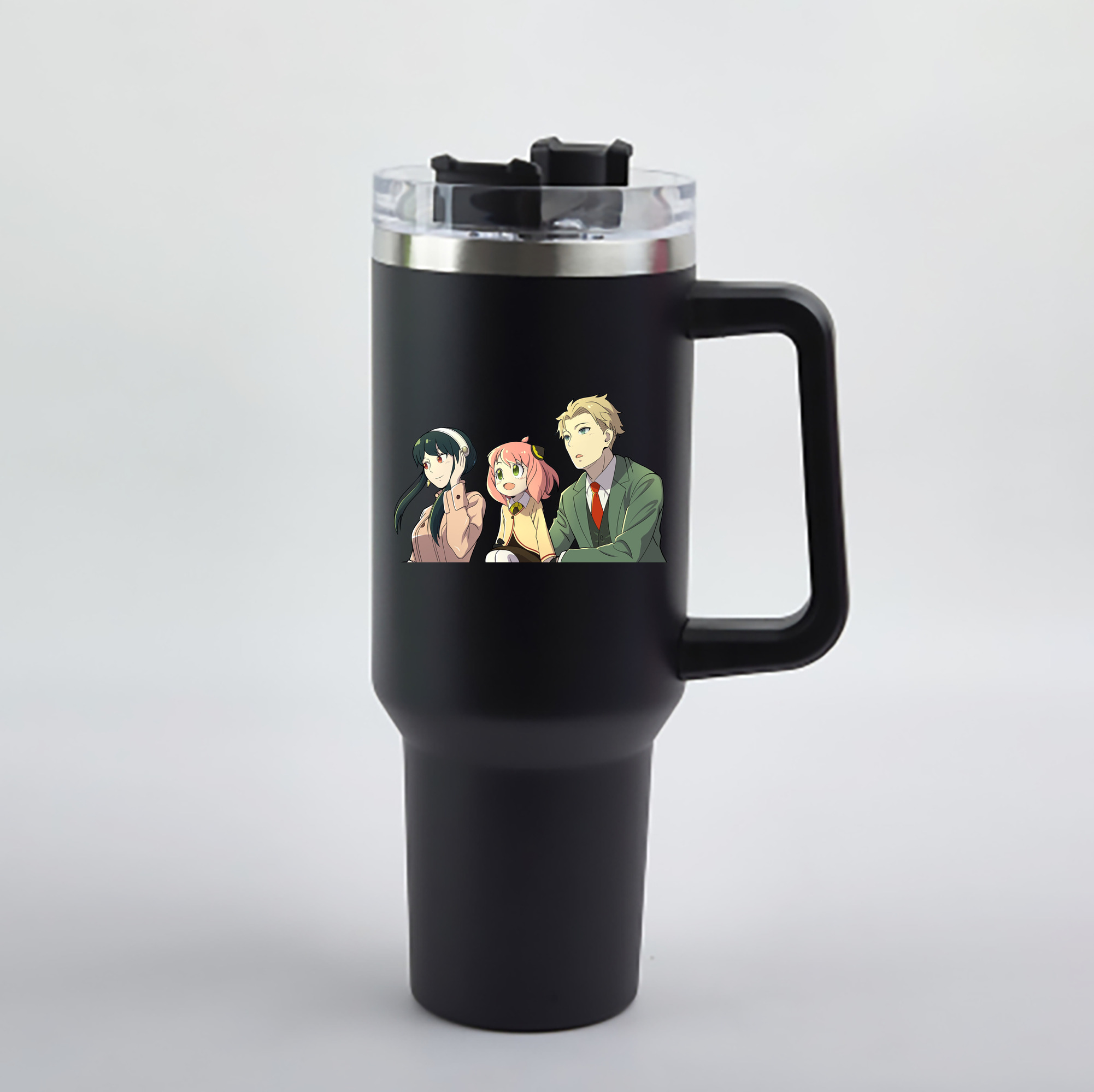 （画像用） SPY×FAMILY间谍家家酒 1200mL車用タンブラー - クリスタルステッカー（プラスチックストロー付き）
