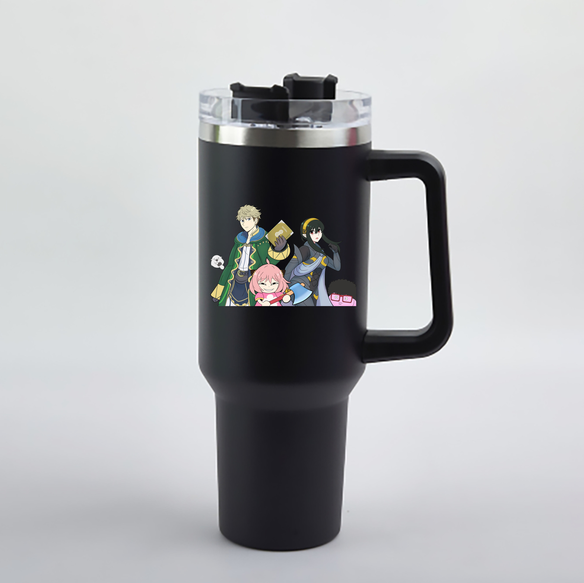 （画像用） SPY×FAMILY间谍家家酒 1200mL車用タンブラー - クリスタルステッカー（プラスチックストロー付き）