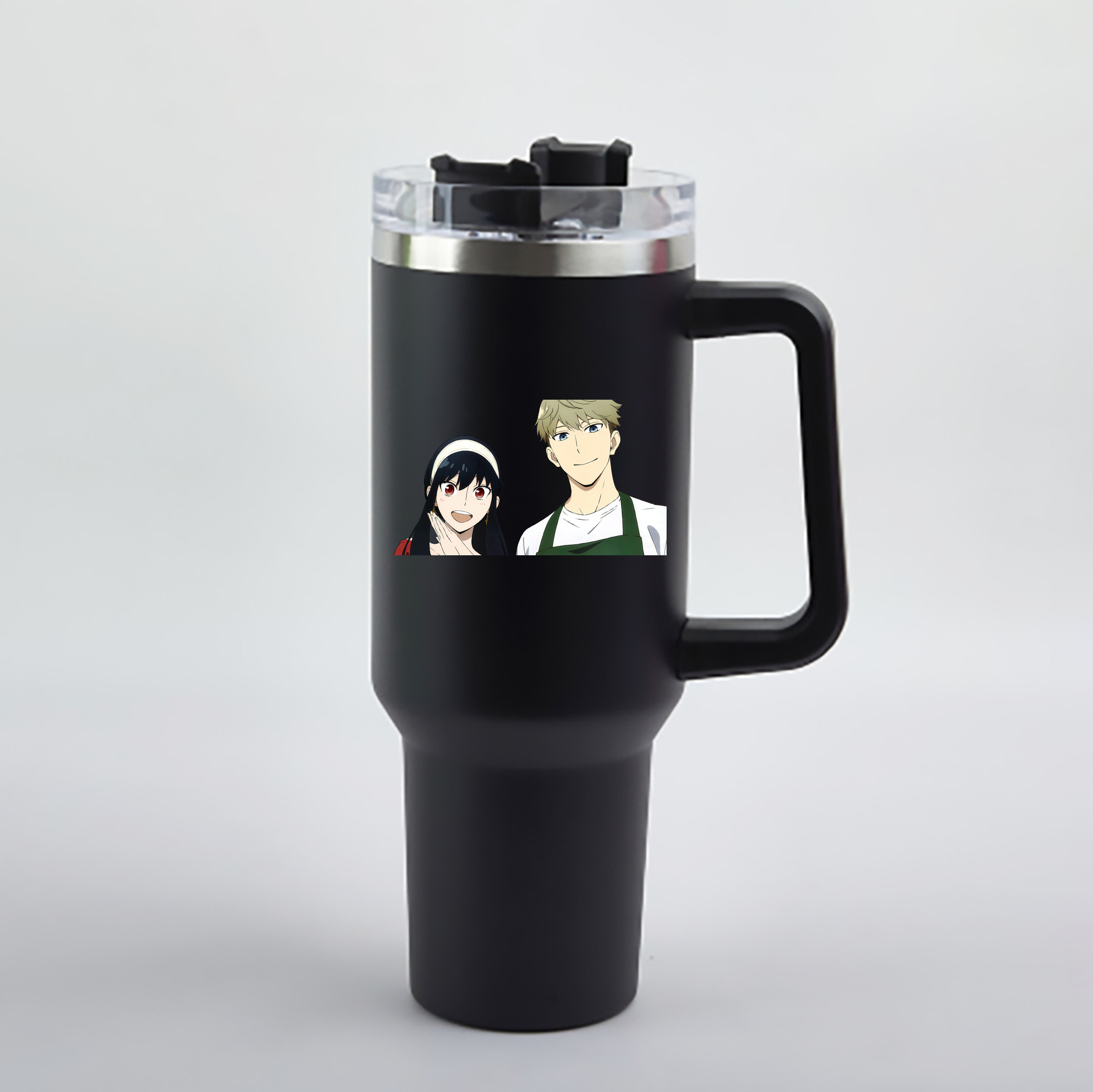 （画像用） SPY×FAMILY间谍家家酒 1200mL車用タンブラー - クリスタルステッカー（プラスチックストロー付き）