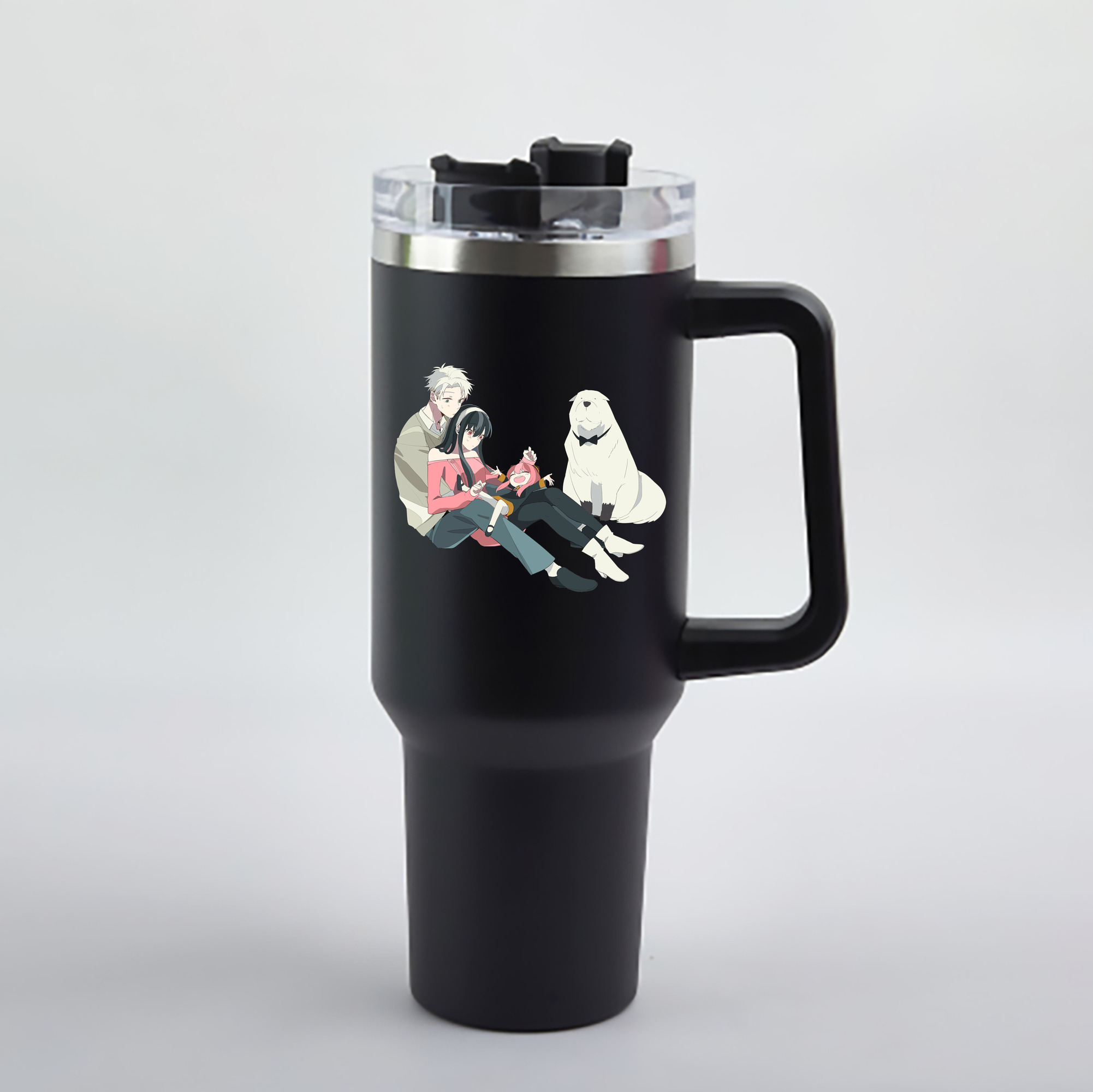 （画像用） SPY×FAMILY间谍家家酒 1200mL車用タンブラー - クリスタルステッカー（プラスチックストロー付き）