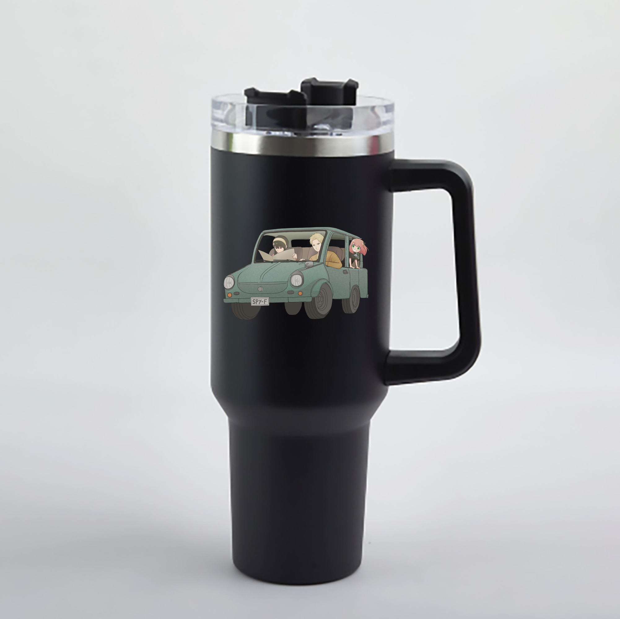 （画像用） SPY×FAMILY间谍家家酒 1200mL車用タンブラー - クリスタルステッカー（プラスチックストロー付き）