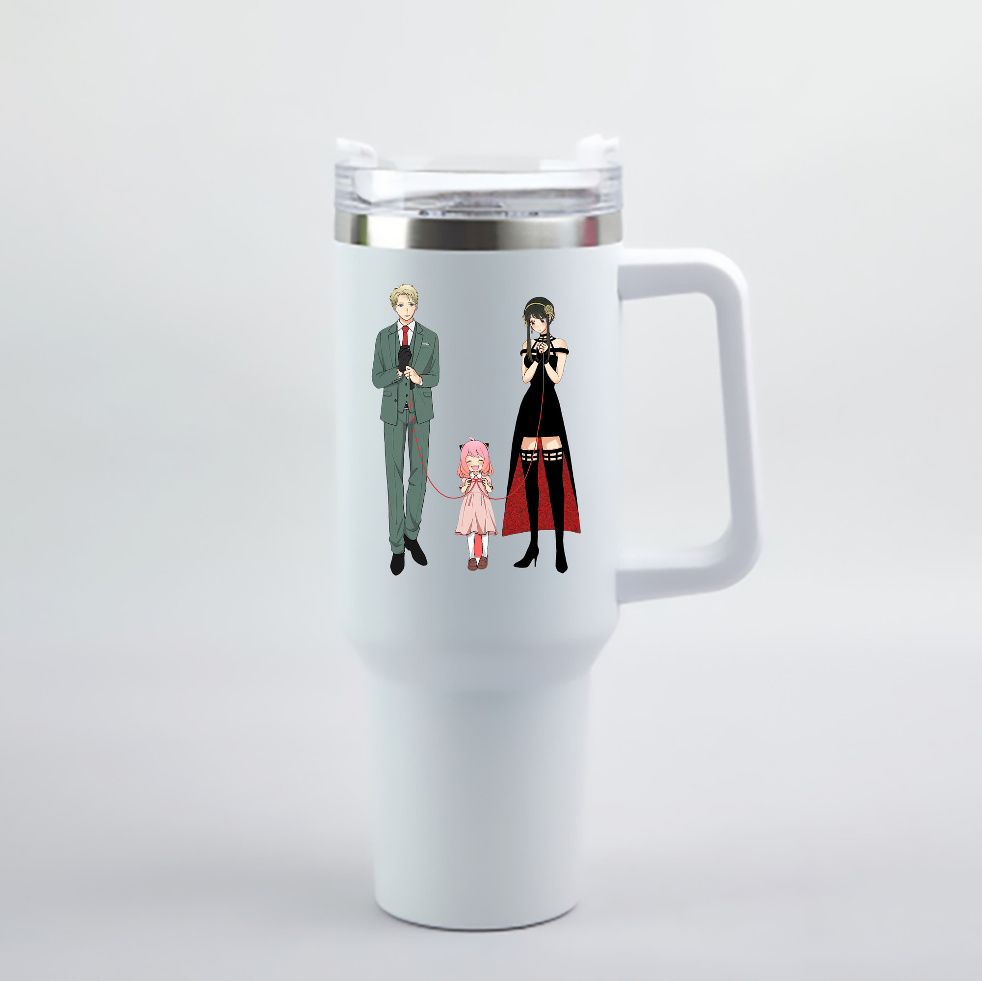 （画像用） SPY×FAMILY间谍家家酒 1200mL車用タンブラー - クリスタルステッカー（プラスチックストロー付き）