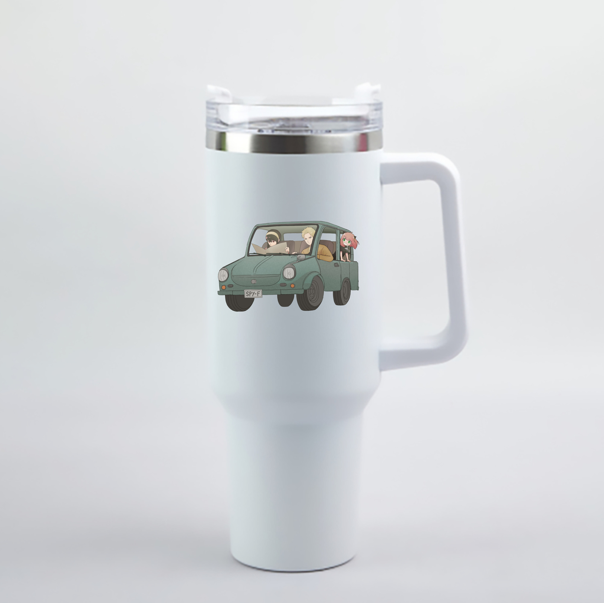（画像用） SPY×FAMILY间谍家家酒 1200mL車用タンブラー - クリスタルステッカー（プラスチックストロー付き）