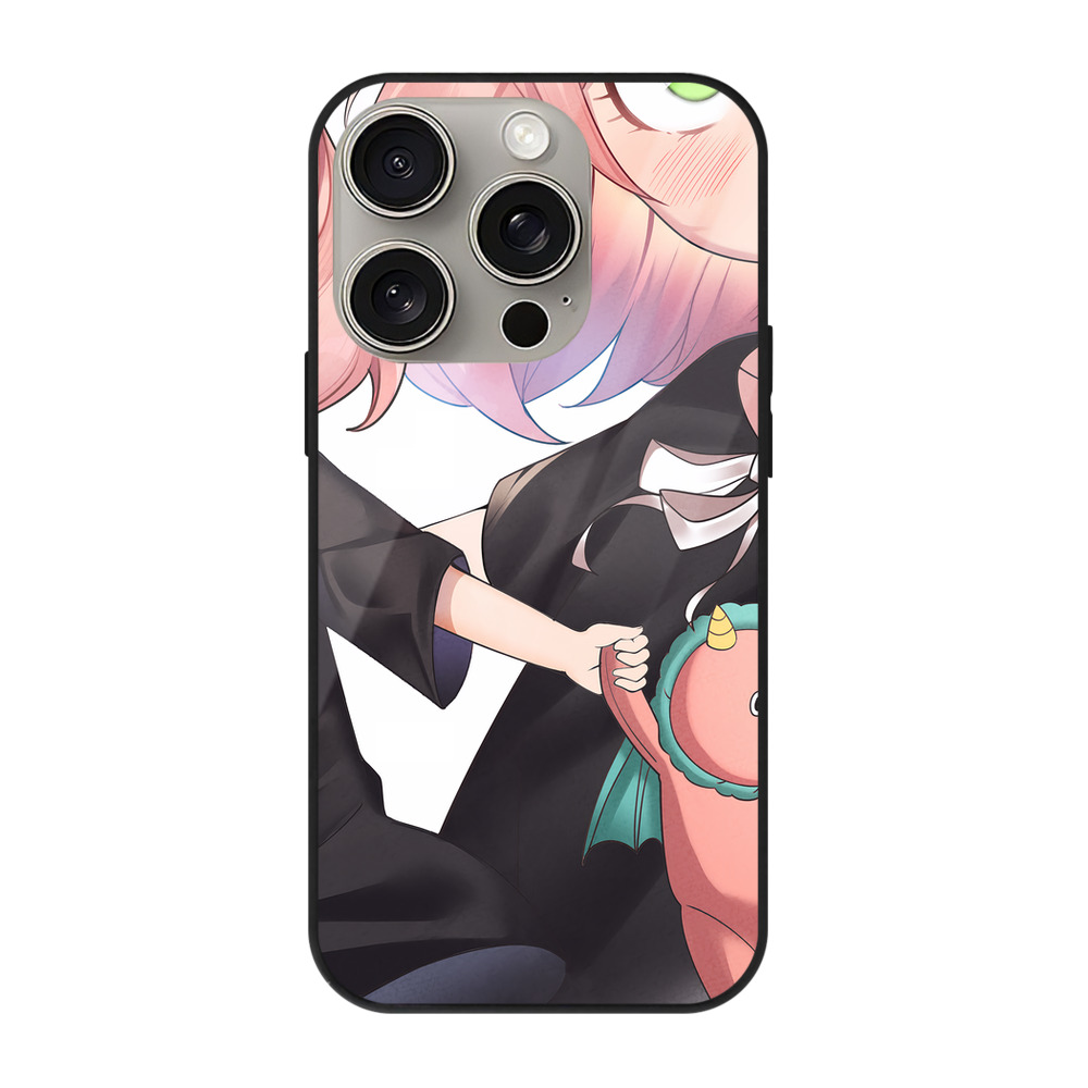 （画像用） SPY×FAMILY间谍家家酒 【iPhone15Pro対応】スマホケース 耐衝撃＆黄変防止 背面ガラス