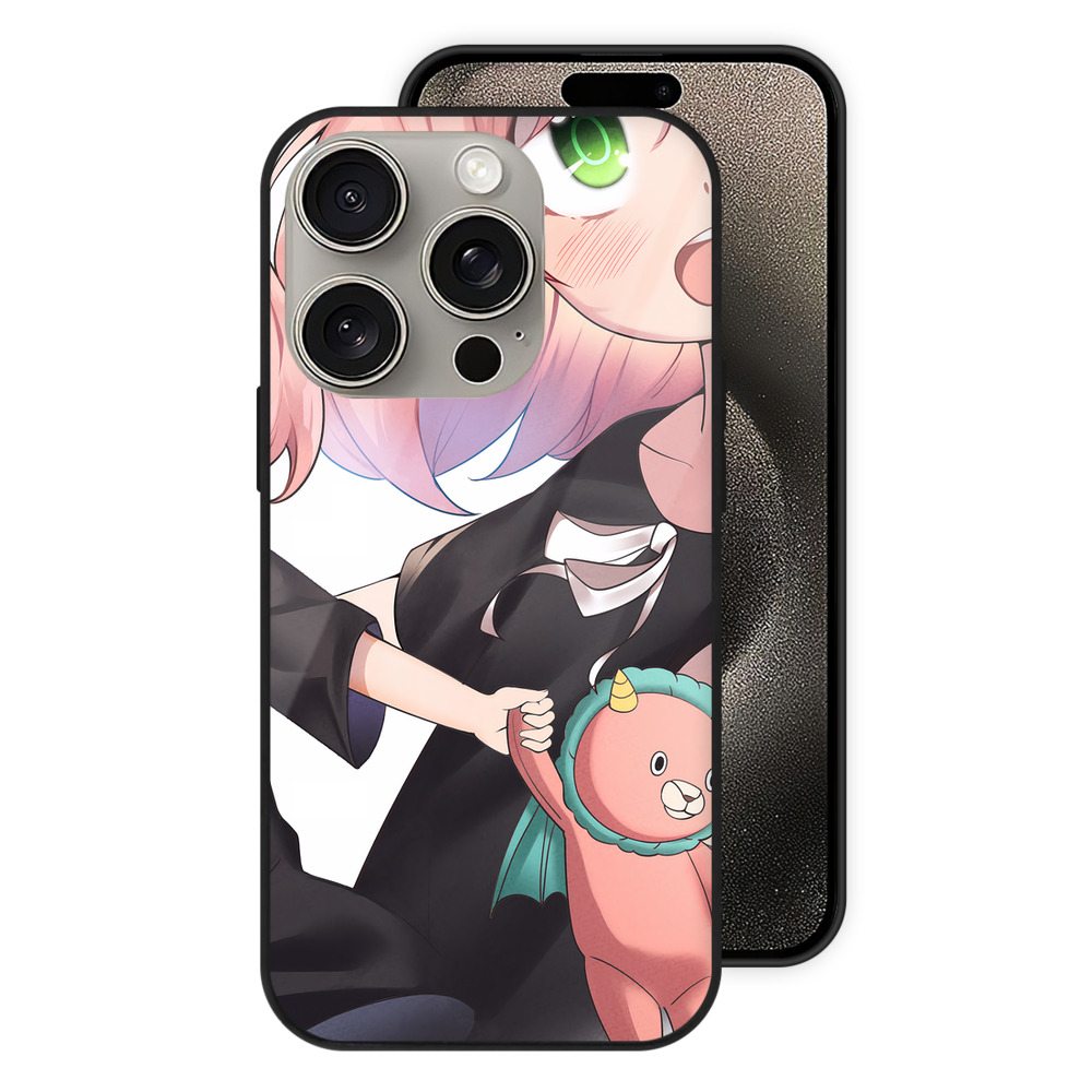 （画像用） SPY×FAMILY间谍家家酒 【iPhone15Pro対応】スマホケース 耐衝撃＆黄変防止 背面ガラス