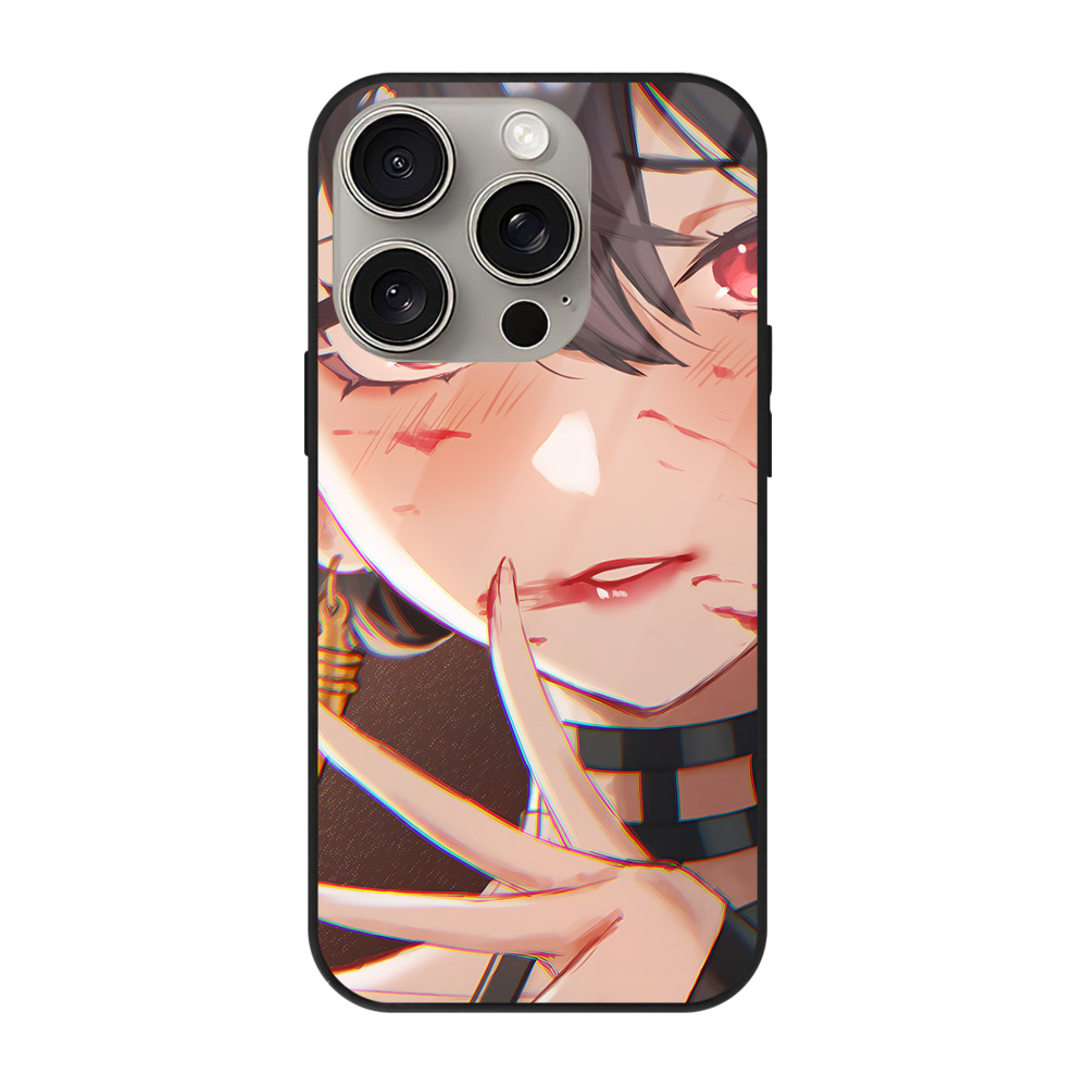 （画像用） SPY×FAMILY间谍家家酒 【iPhone15Pro対応】スマホケース 耐衝撃＆黄変防止 背面ガラス