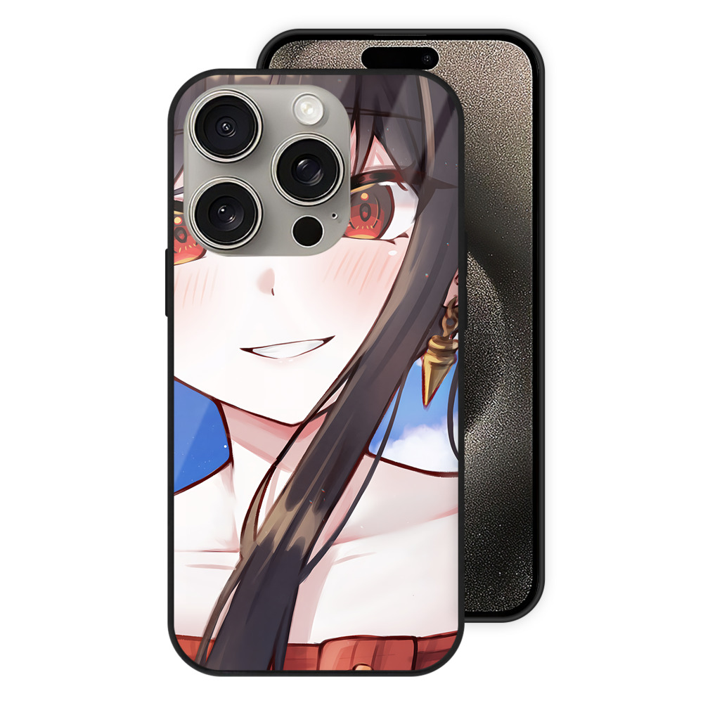 （画像用） SPY×FAMILY间谍家家酒 【iPhone15Pro対応】スマホケース 耐衝撃＆黄変防止 背面ガラス