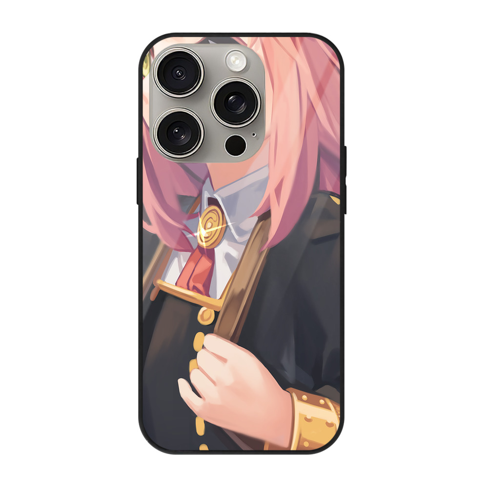 （画像用） SPY×FAMILY间谍家家酒 【iPhone15Pro対応】スマホケース 耐衝撃＆黄変防止 背面ガラス