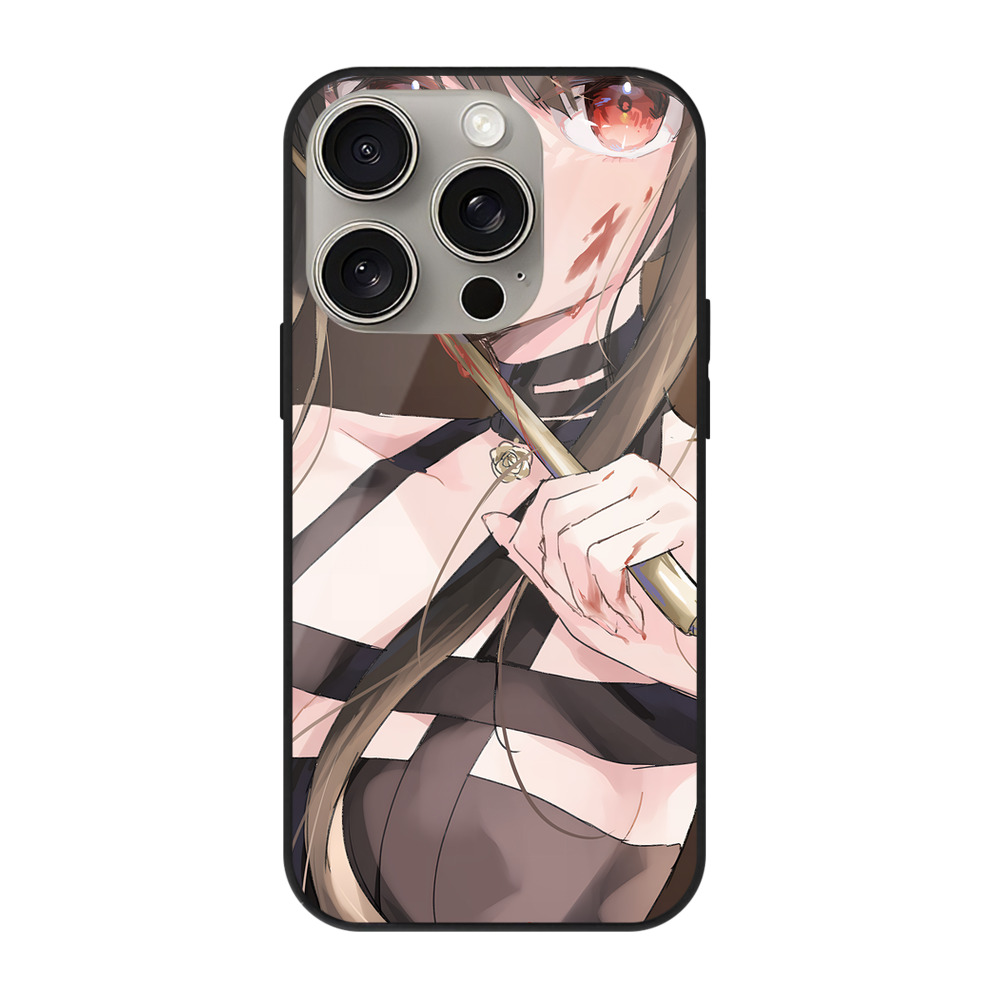 （画像用） SPY×FAMILY间谍家家酒 【iPhone15Pro対応】スマホケース 耐衝撃＆黄変防止 背面ガラス