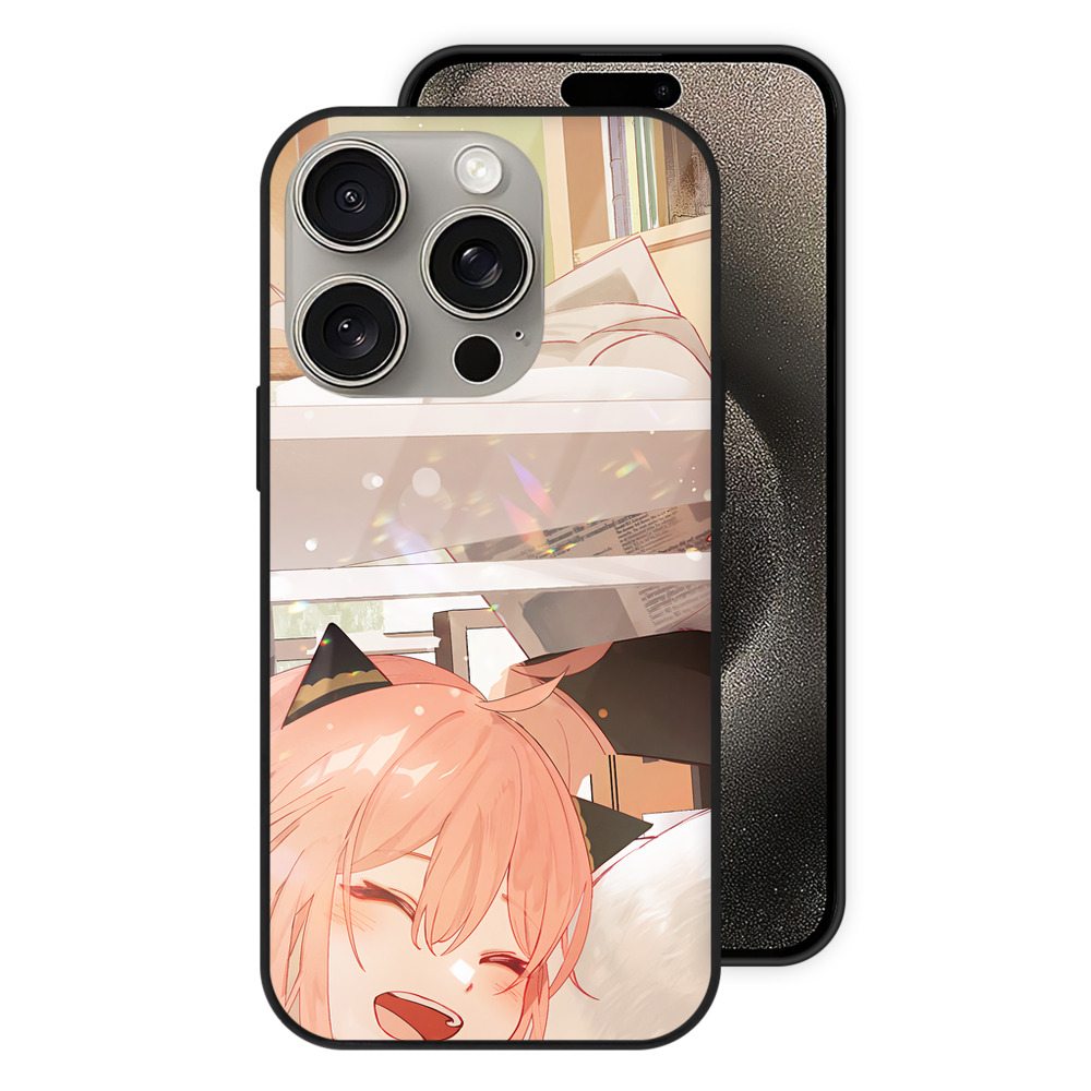 （画像用） SPY×FAMILY间谍家家酒 【iPhone15Pro対応】スマホケース 耐衝撃＆黄変防止 背面ガラス