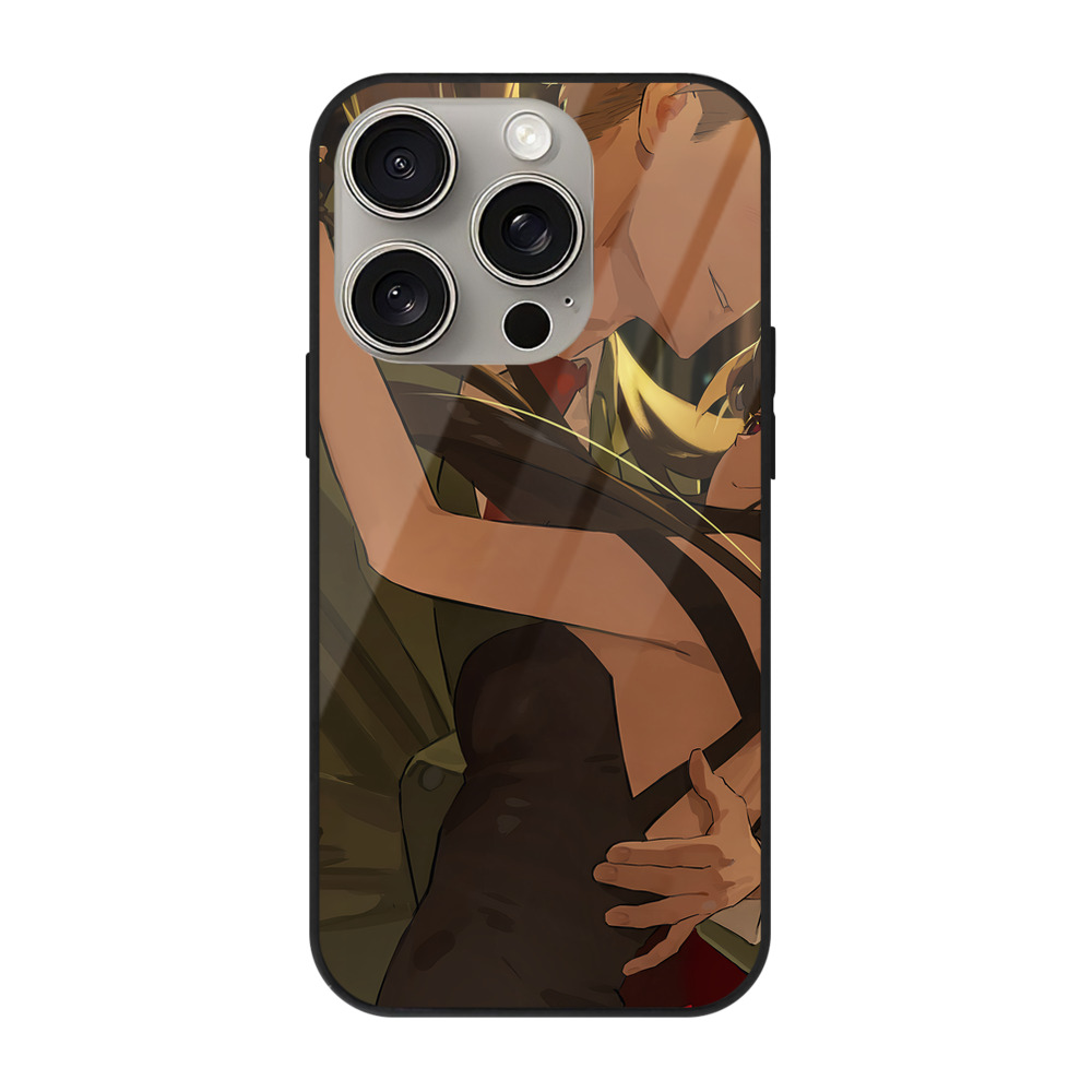 （画像用） SPY×FAMILY间谍家家酒 【iPhone15Pro対応】スマホケース 耐衝撃＆黄変防止 背面ガラス