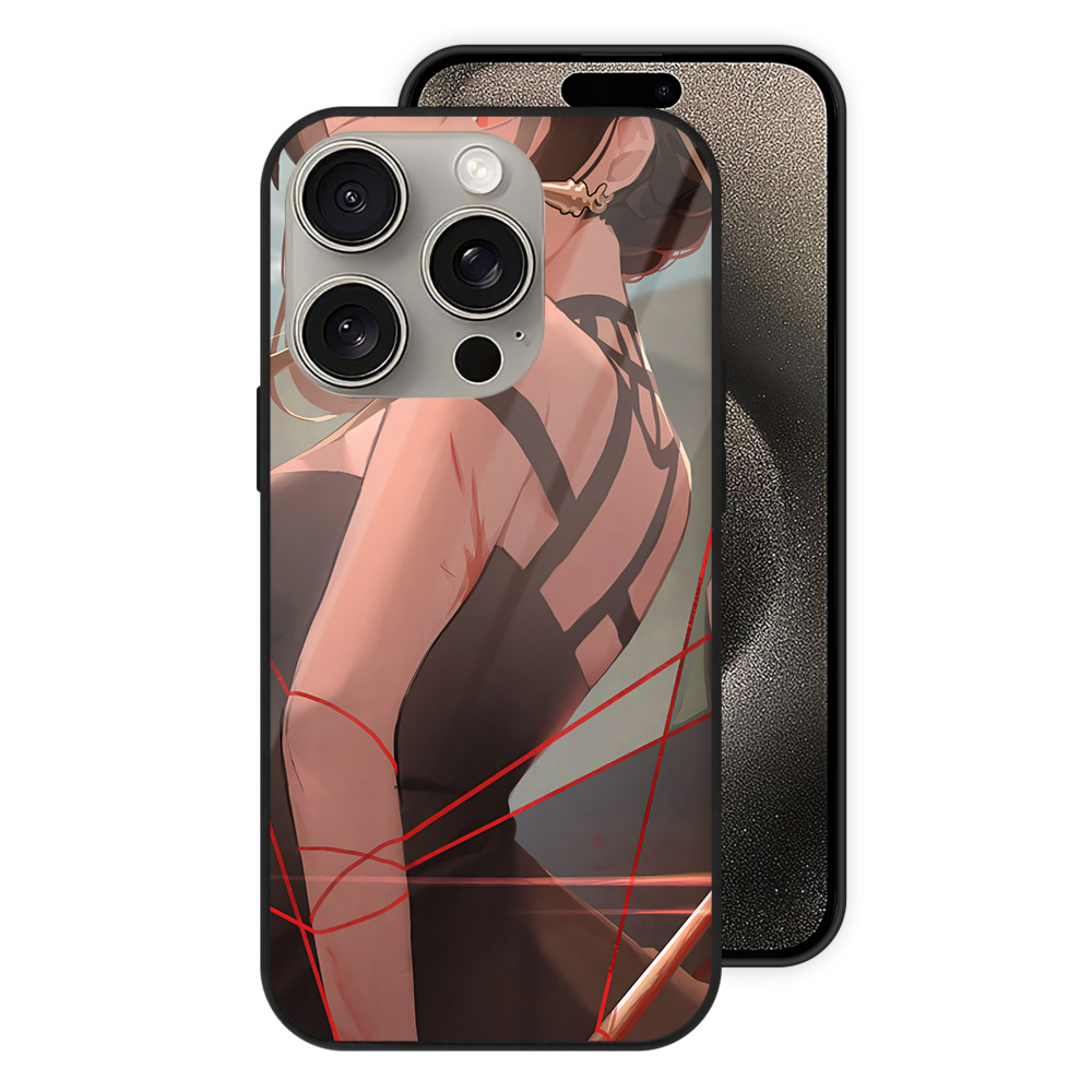 （画像用） SPY×FAMILY间谍家家酒 【iPhone15Pro対応】スマホケース 耐衝撃＆黄変防止 背面ガラス