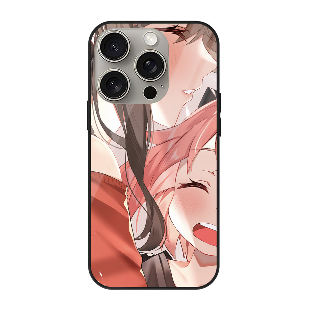 （画像用） SPY×FAMILY间谍家家酒 【iPhone15Pro対応】スマホケース 耐衝撃＆黄変防止 背面ガラス