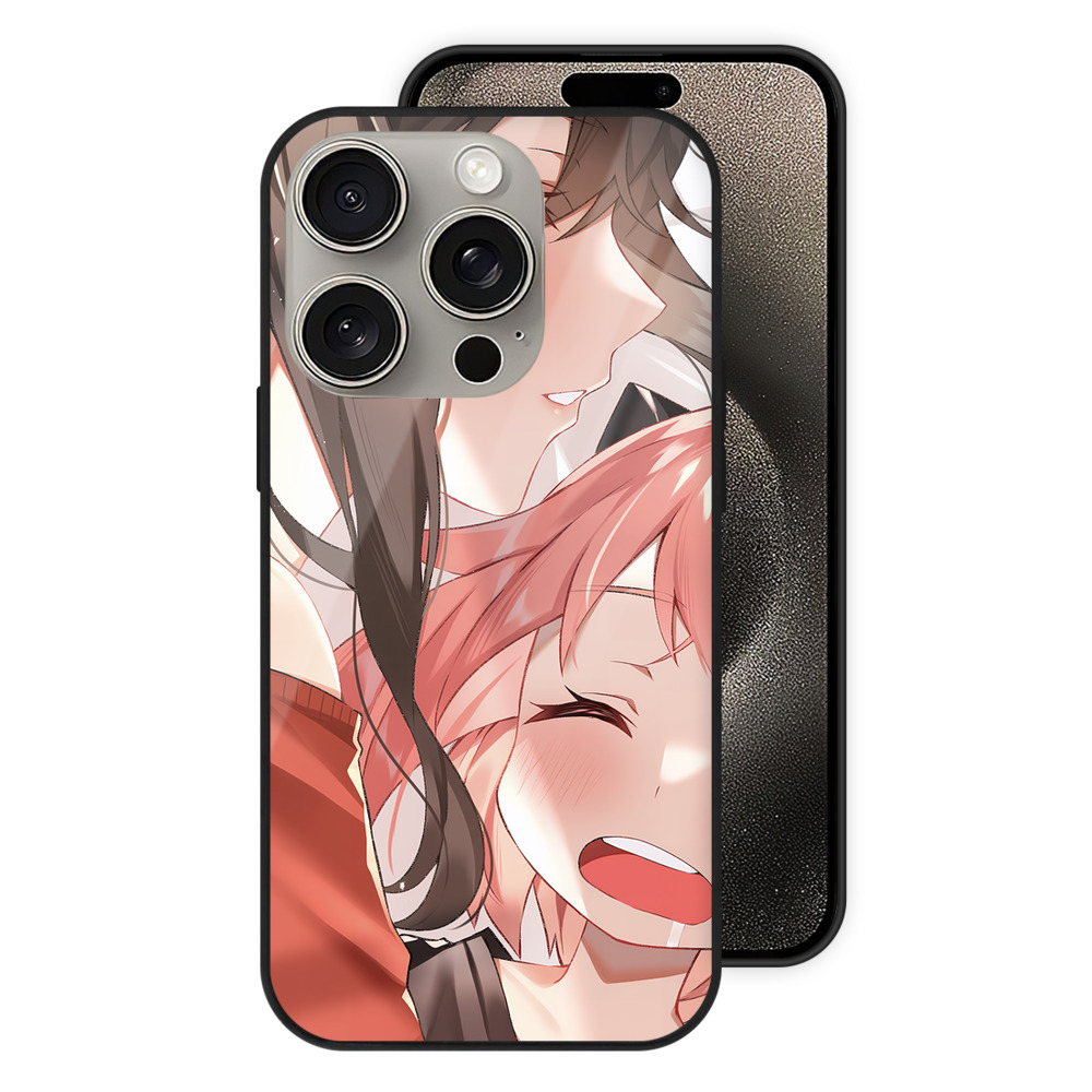 （画像用） SPY×FAMILY间谍家家酒 【iPhone15Pro対応】スマホケース 耐衝撃＆黄変防止 背面ガラス