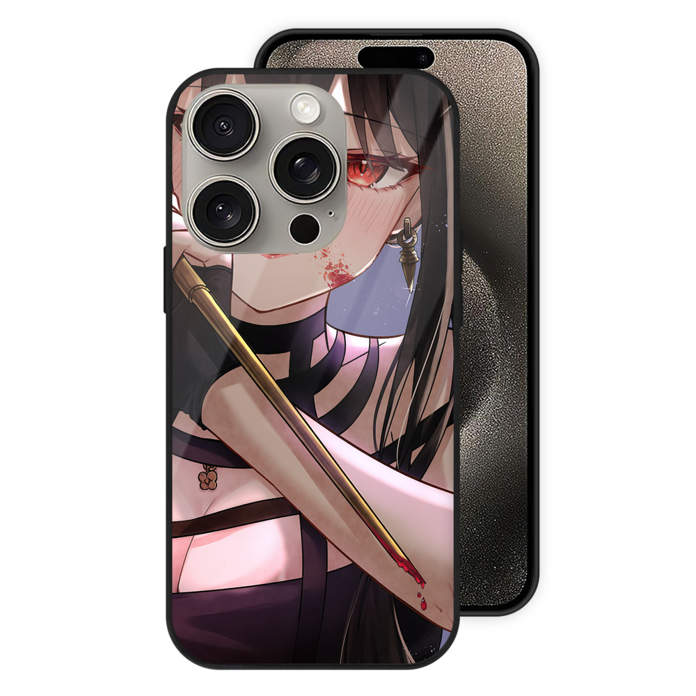 （画像用） SPY×FAMILY间谍家家酒 【iPhone15Pro対応】スマホケース 耐衝撃＆黄変防止 背面ガラス