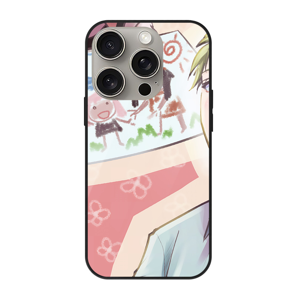 （画像用） SPY×FAMILY间谍家家酒 【iPhone15Pro対応】スマホケース 耐衝撃＆黄変防止 背面ガラス