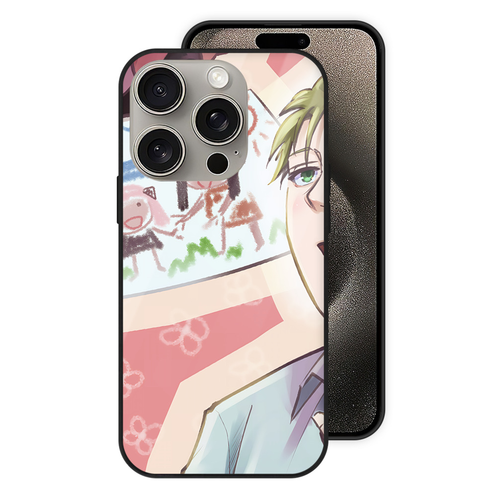 （画像用） SPY×FAMILY间谍家家酒 【iPhone15Pro対応】スマホケース 耐衝撃＆黄変防止 背面ガラス