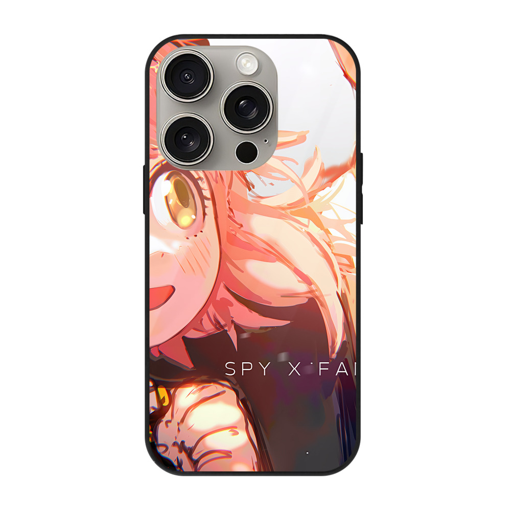 （画像用） SPY×FAMILY间谍家家酒 【iPhone15Pro対応】スマホケース 耐衝撃＆黄変防止 背面ガラス
