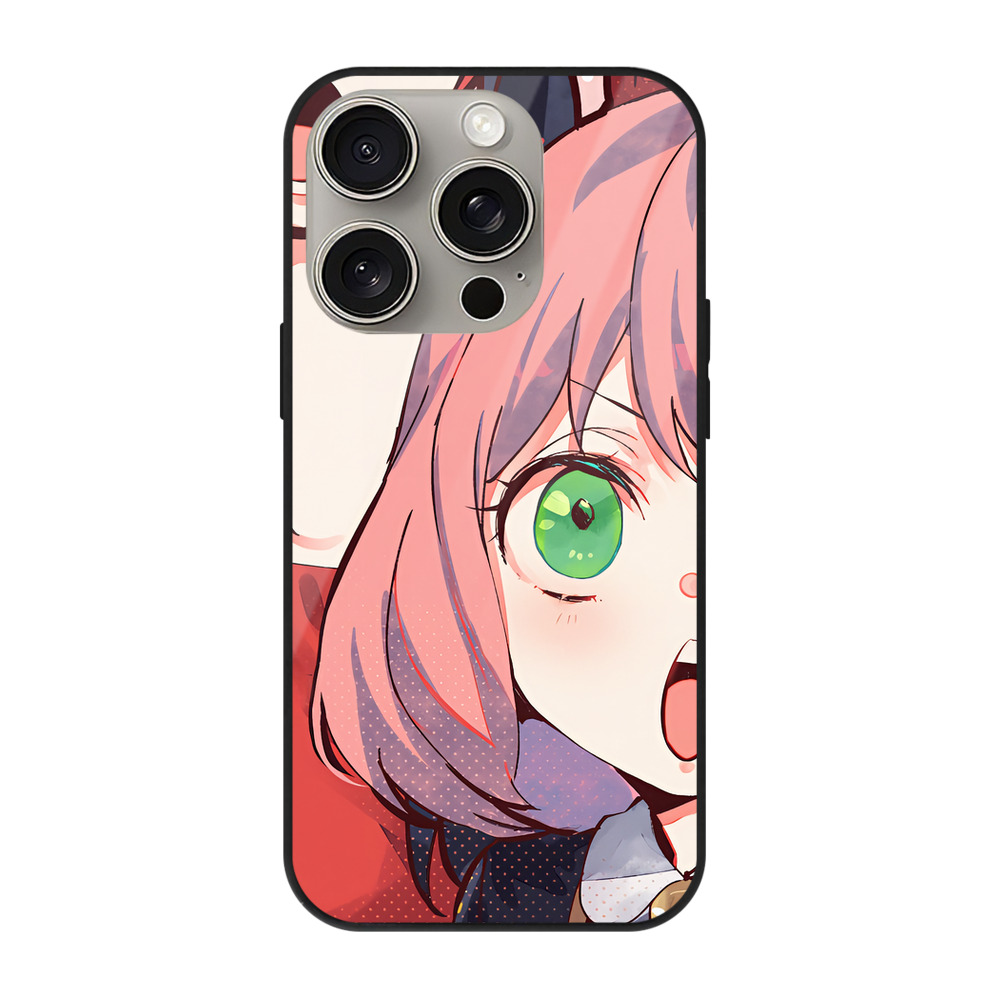 （画像用） SPY×FAMILY间谍家家酒 【iPhone15Pro対応】スマホケース 耐衝撃＆黄変防止 背面ガラス