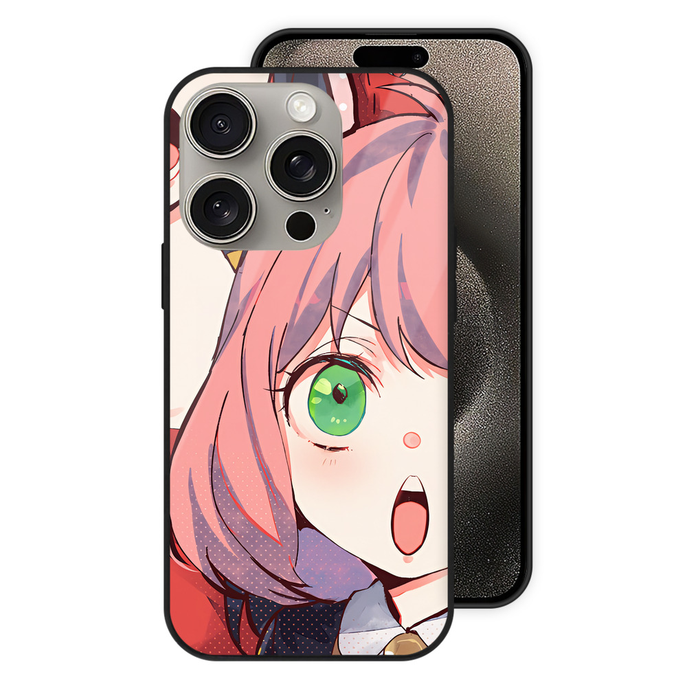 （画像用） SPY×FAMILY间谍家家酒 【iPhone15Pro対応】スマホケース 耐衝撃＆黄変防止 背面ガラス