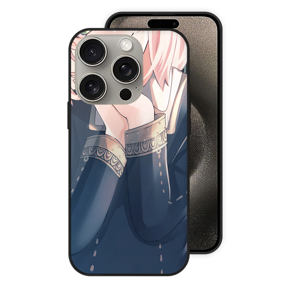 （画像用） SPY×FAMILY间谍家家酒 【iPhone15Pro対応】スマホケース 耐衝撃＆黄変防止 背面ガラス