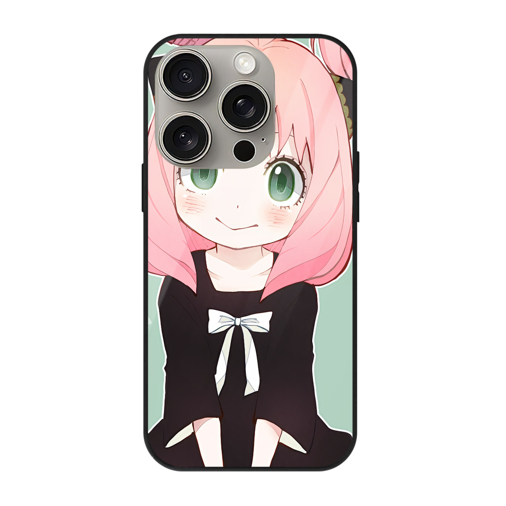 （画像用） SPY×FAMILY间谍家家酒 【iPhone15Pro対応】スマホケース 耐衝撃＆黄変防止 背面ガラス