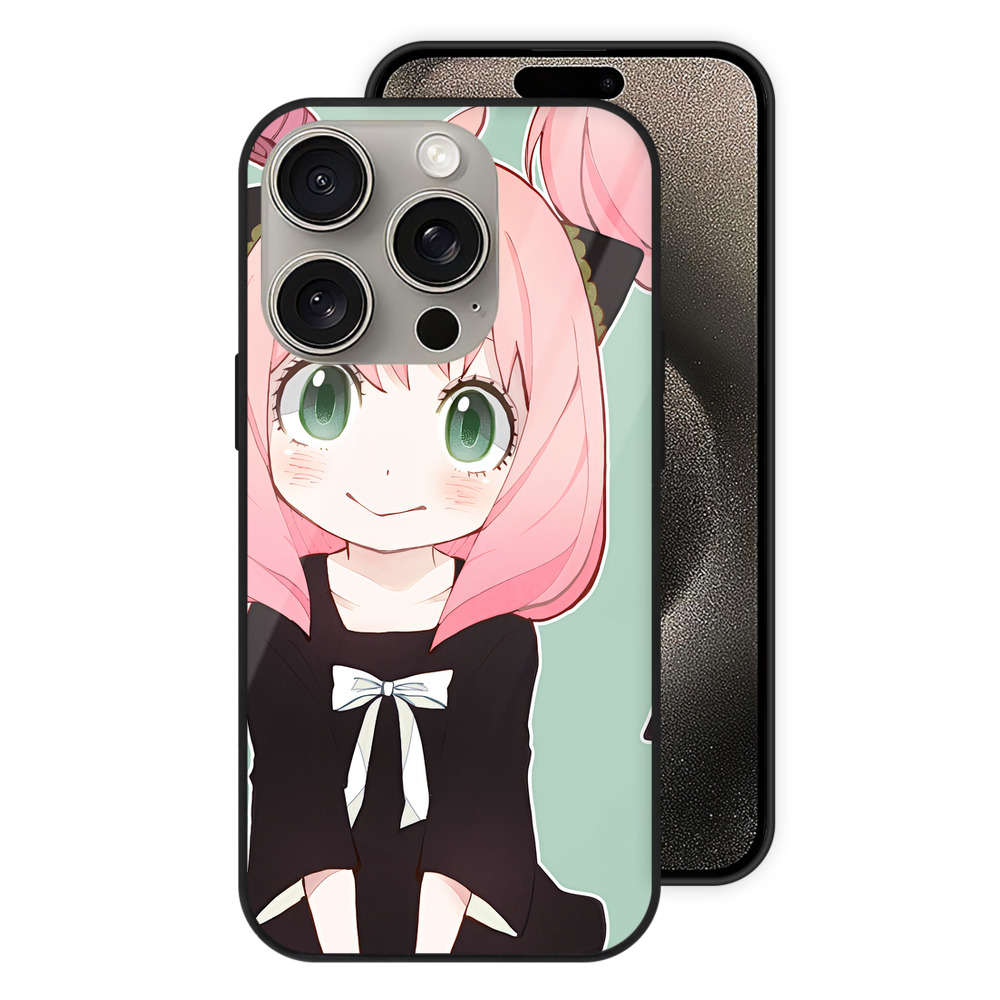 （画像用） SPY×FAMILY间谍家家酒 【iPhone15Pro対応】スマホケース 耐衝撃＆黄変防止 背面ガラス
