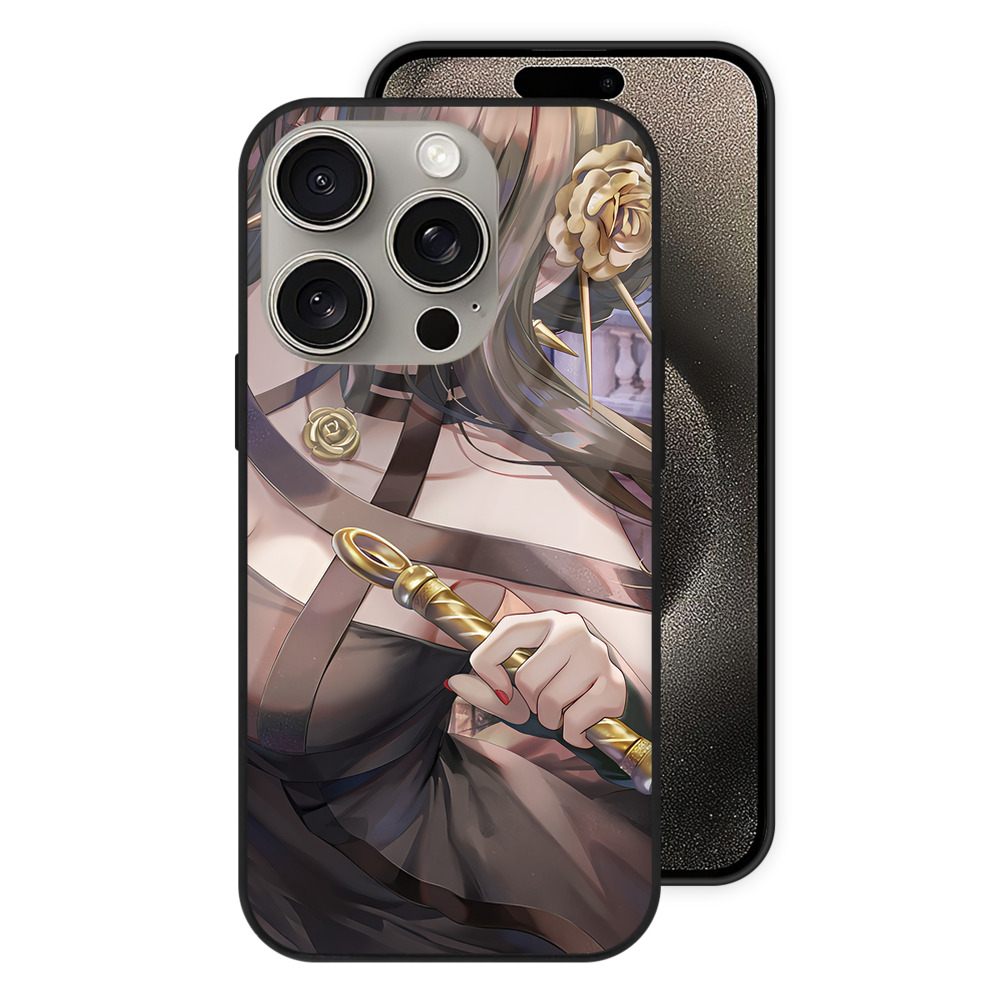 （画像用） SPY×FAMILY间谍家家酒 【iPhone15Pro対応】スマホケース 耐衝撃＆黄変防止 背面ガラス
