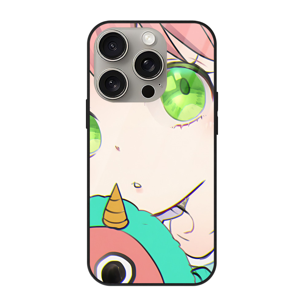（画像用） SPY×FAMILY间谍家家酒 【iPhone15Pro対応】スマホケース 耐衝撃＆黄変防止 背面ガラス