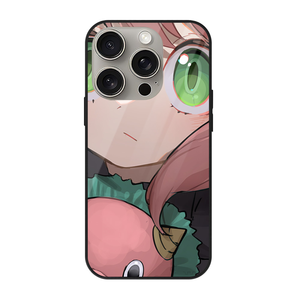 （画像用） SPY×FAMILY间谍家家酒 【iPhone15Pro対応】スマホケース 耐衝撃＆黄変防止 背面ガラス