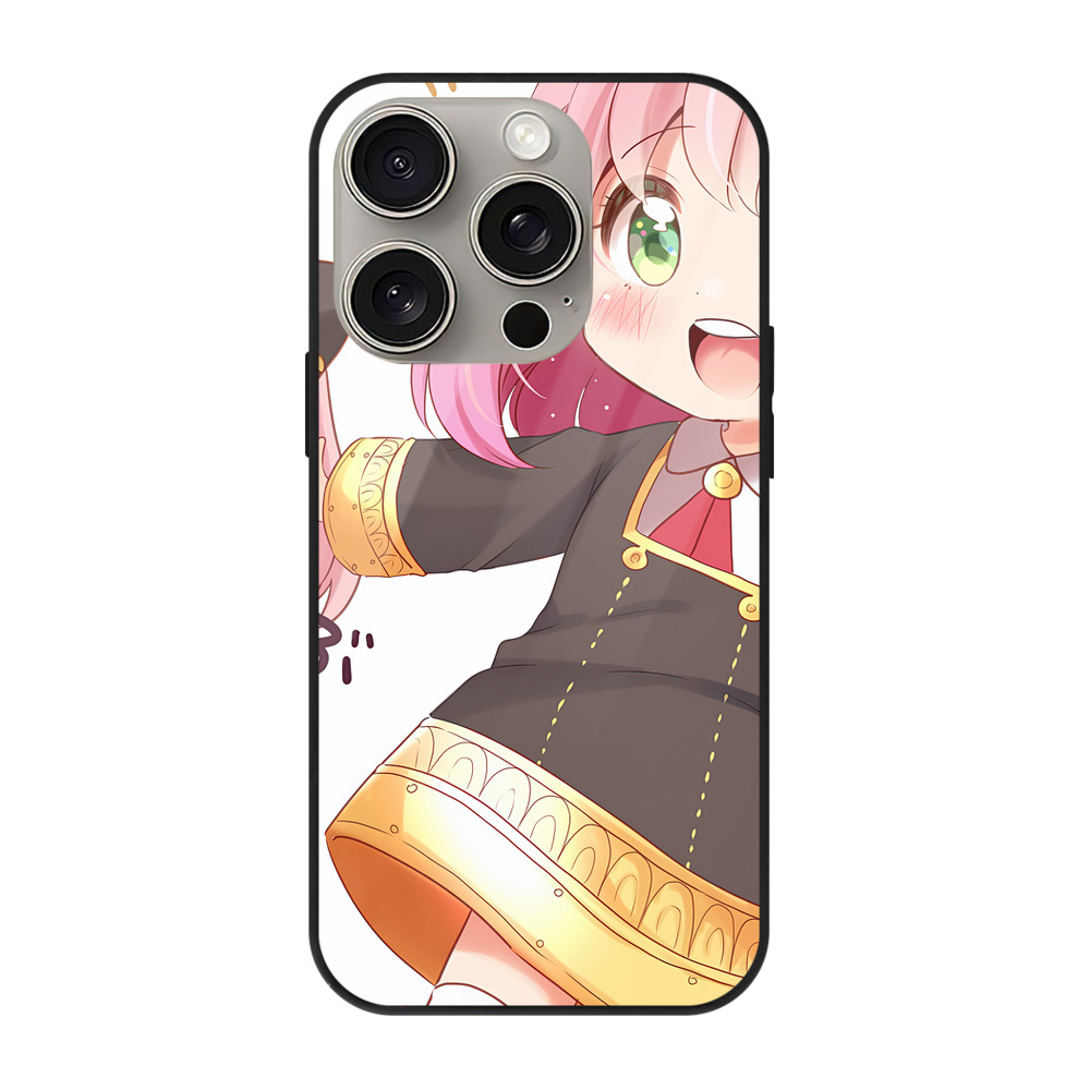 （画像用） SPY×FAMILY间谍家家酒 【iPhone15Pro対応】スマホケース 耐衝撃＆黄変防止 背面ガラス