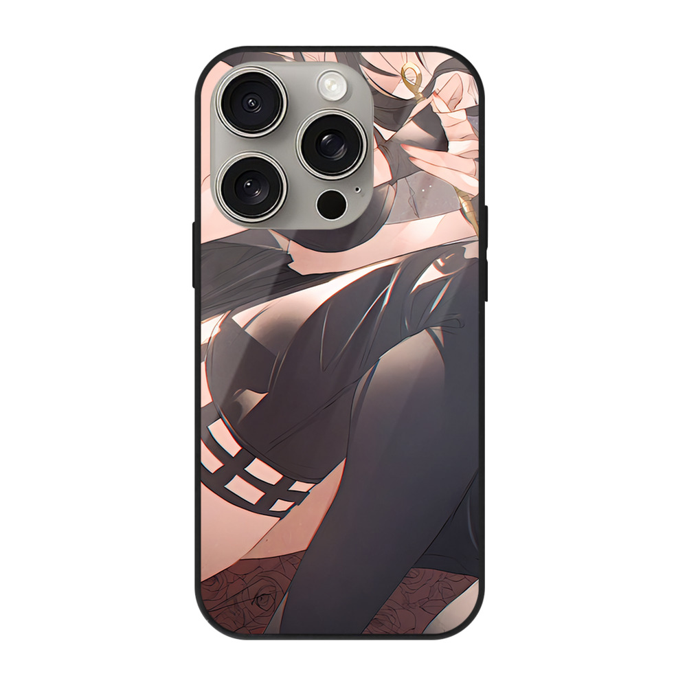 （画像用） SPY×FAMILY间谍家家酒 【iPhone15Pro対応】スマホケース 耐衝撃＆黄変防止 背面ガラス
