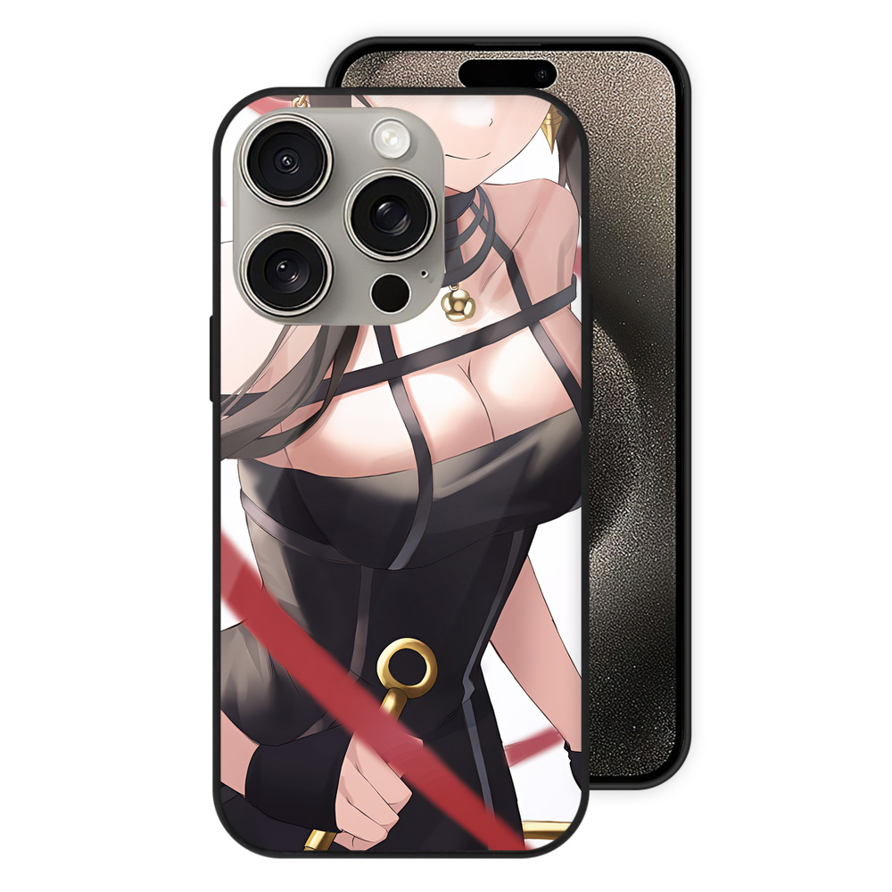 （画像用） SPY×FAMILY间谍家家酒 【iPhone15Pro対応】スマホケース 耐衝撃＆黄変防止 背面ガラス