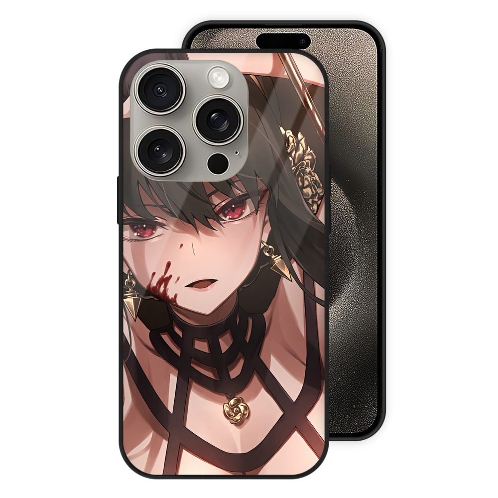 （画像用） SPY×FAMILY间谍家家酒 【iPhone15Pro対応】スマホケース 耐衝撃＆黄変防止 背面ガラス