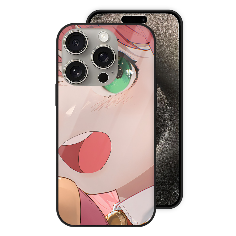 （画像用） SPY×FAMILY间谍家家酒 【iPhone15Pro対応】スマホケース 耐衝撃＆黄変防止 背面ガラス