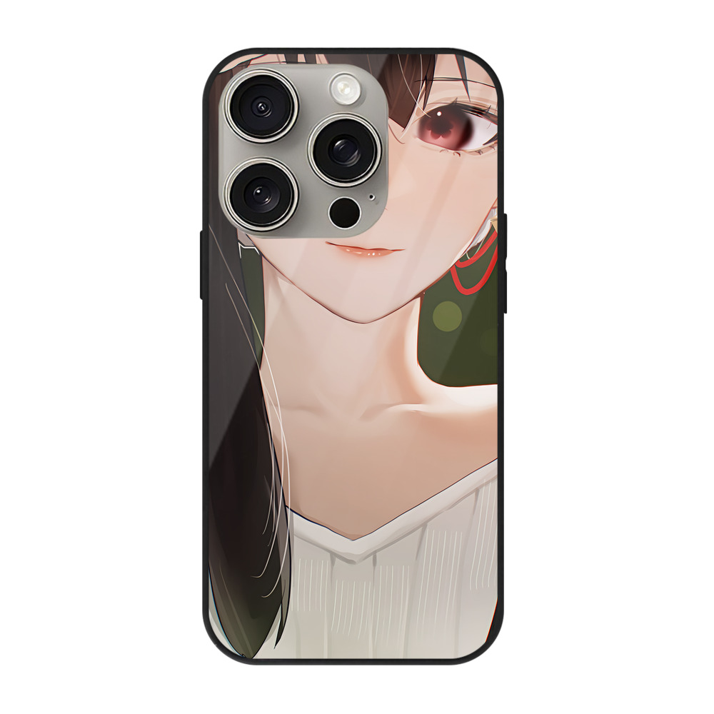 （画像用） SPY×FAMILY间谍家家酒 【iPhone15Pro対応】スマホケース 耐衝撃＆黄変防止 背面ガラス