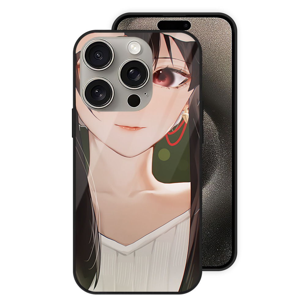 （画像用） SPY×FAMILY间谍家家酒 【iPhone15Pro対応】スマホケース 耐衝撃＆黄変防止 背面ガラス