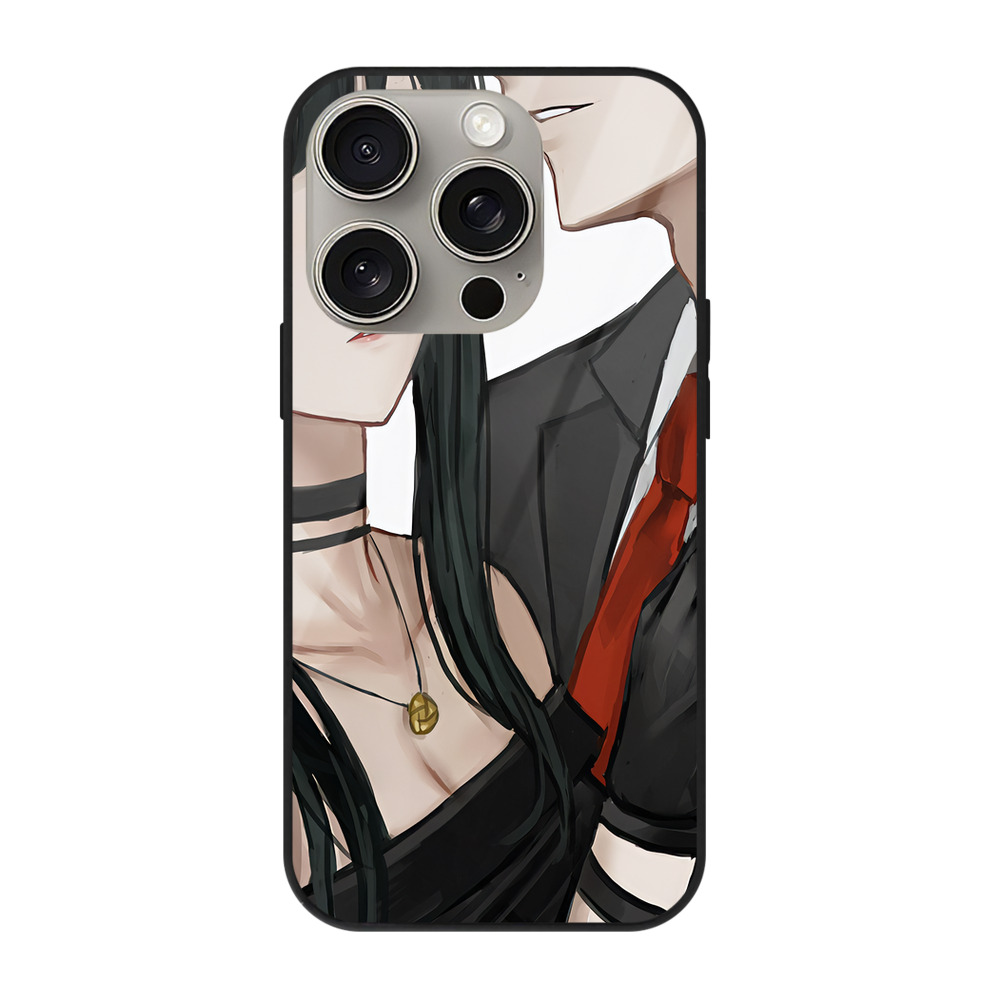 （画像用） SPY×FAMILY间谍家家酒 【iPhone15Pro対応】スマホケース 耐衝撃＆黄変防止 背面ガラス