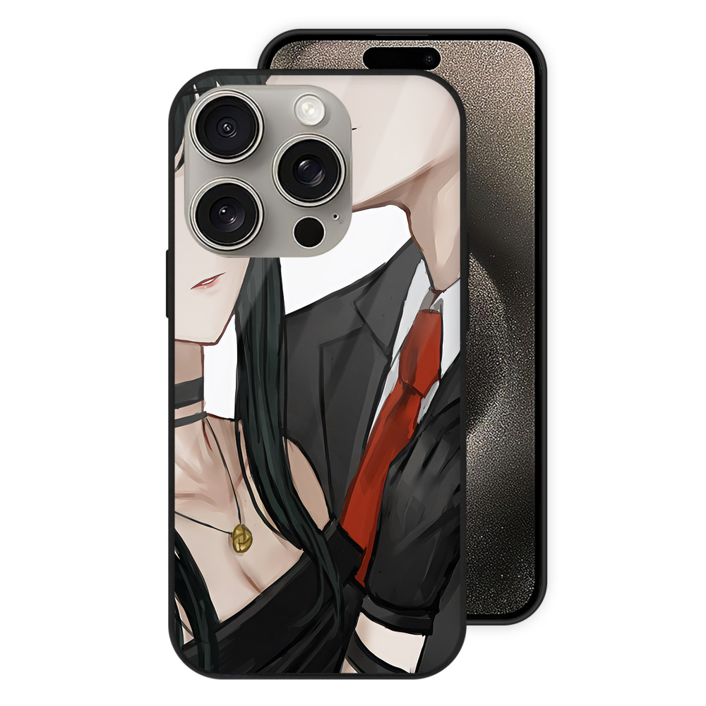 （画像用） SPY×FAMILY间谍家家酒 【iPhone15Pro対応】スマホケース 耐衝撃＆黄変防止 背面ガラス