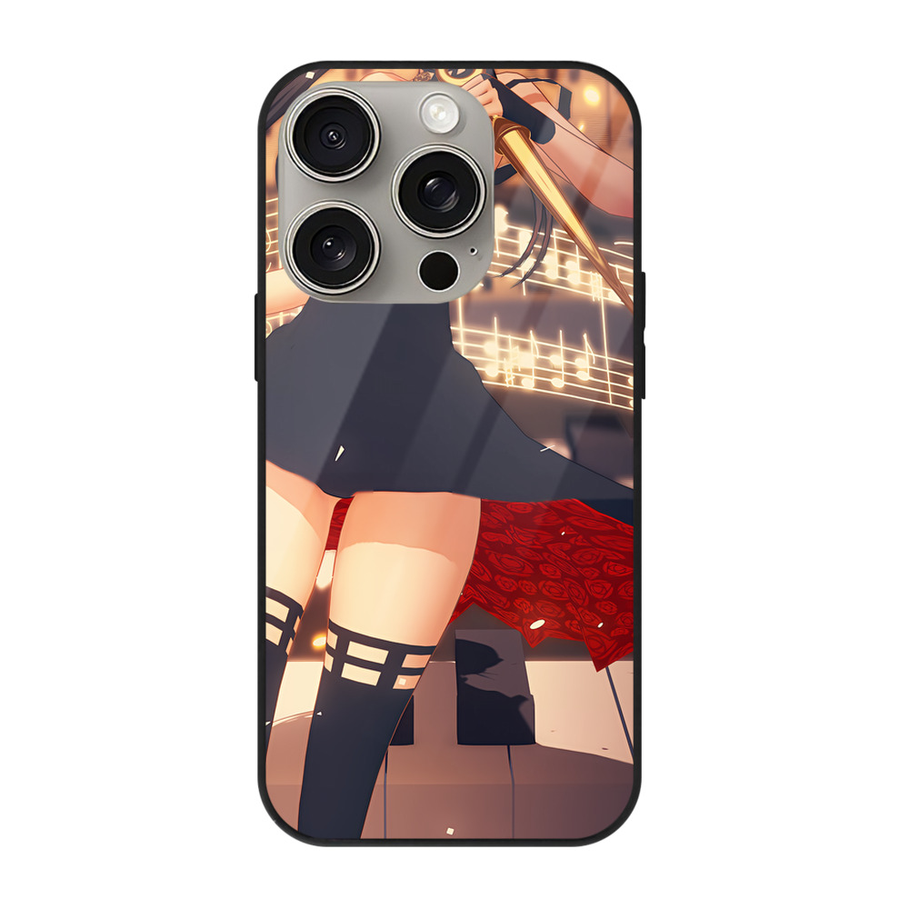 （画像用） SPY×FAMILY间谍家家酒 【iPhone15Pro対応】スマホケース 耐衝撃＆黄変防止 背面ガラス