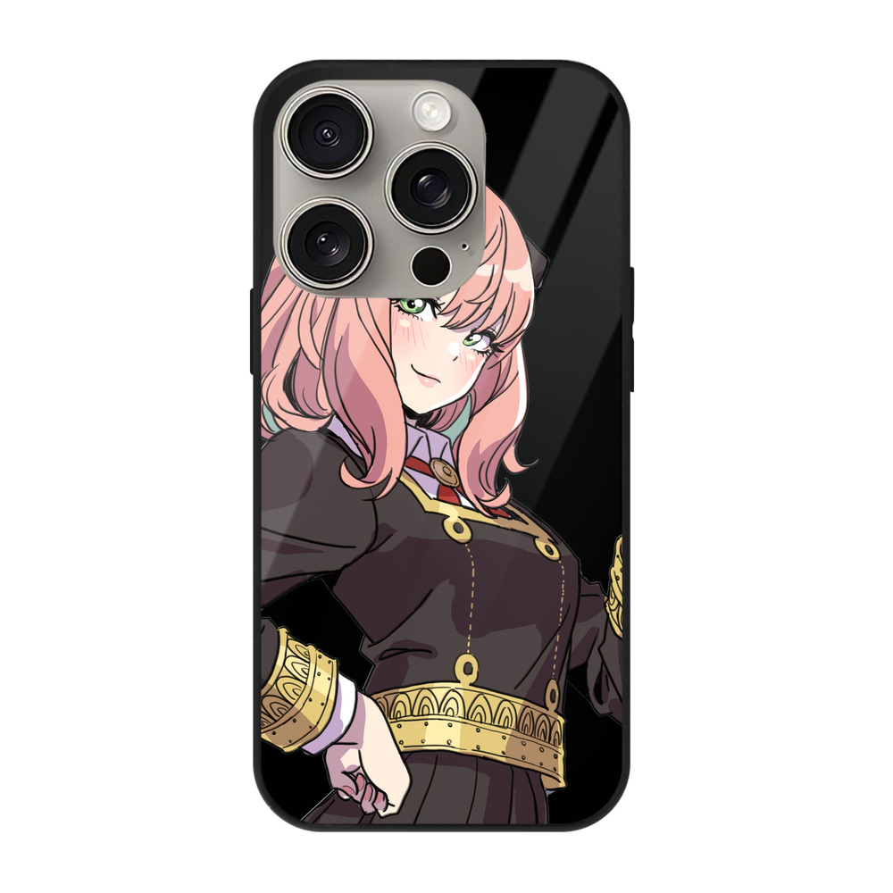（画像用） SPY×FAMILY间谍家家酒 【iPhone15Pro対応】スマホケース 耐衝撃＆黄変防止 背面ガラス