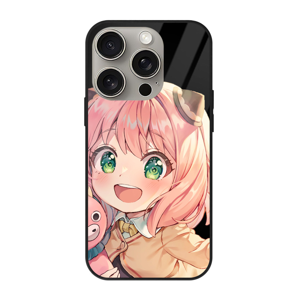 （画像用） SPY×FAMILY间谍家家酒 【iPhone15Pro対応】スマホケース 耐衝撃＆黄変防止 背面ガラス