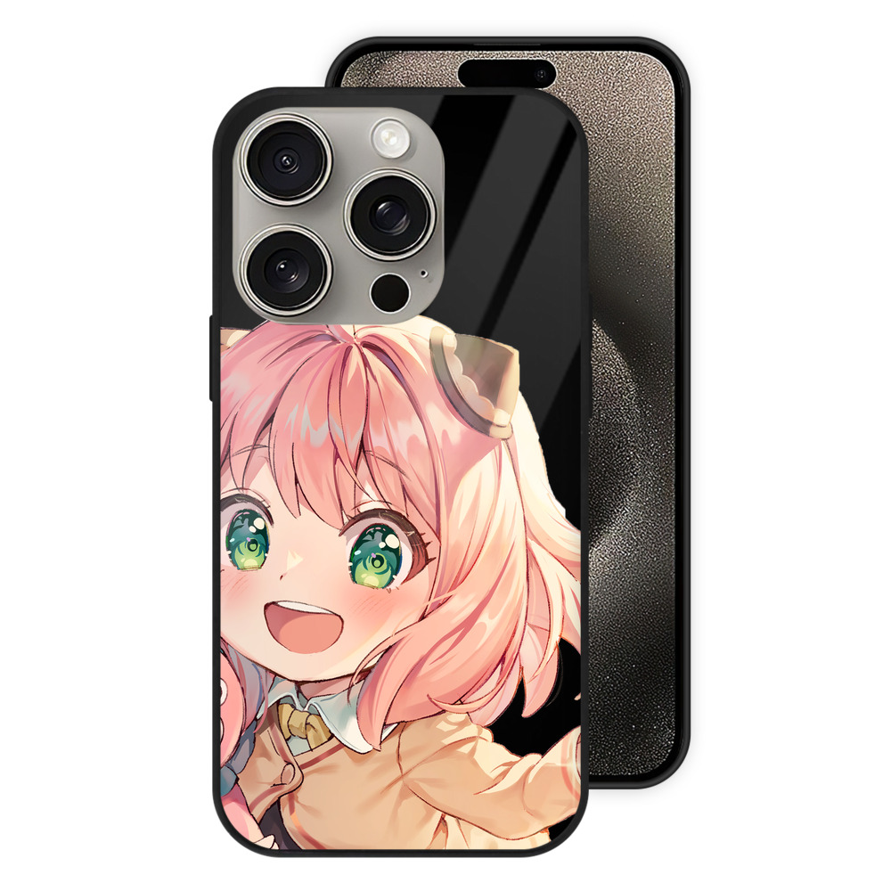 （画像用） SPY×FAMILY间谍家家酒 【iPhone15Pro対応】スマホケース 耐衝撃＆黄変防止 背面ガラス