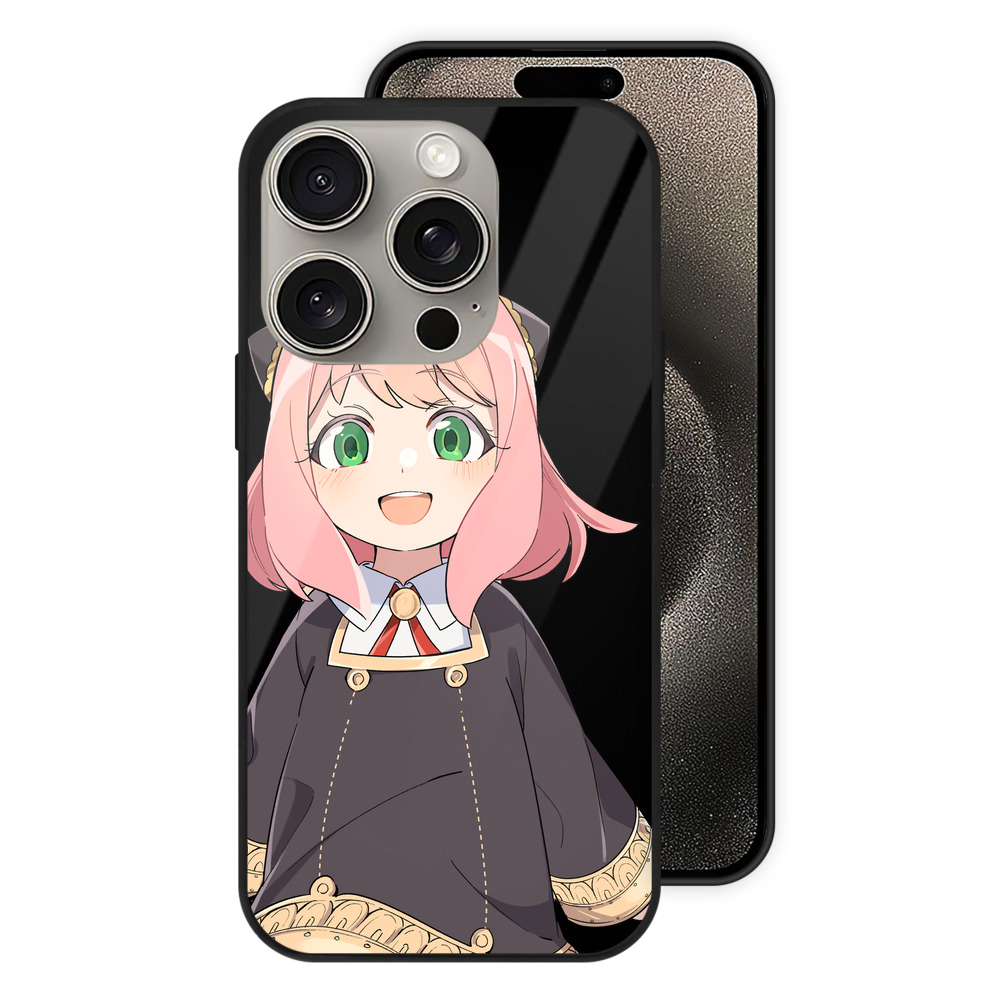 （画像用） SPY×FAMILY间谍家家酒 【iPhone15Pro対応】スマホケース 耐衝撃＆黄変防止 背面ガラス
