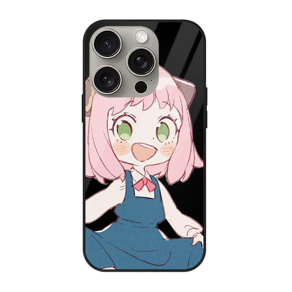 （画像用） SPY×FAMILY间谍家家酒 【iPhone15Pro対応】スマホケース 耐衝撃＆黄変防止 背面ガラス